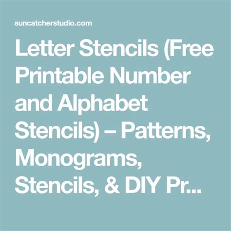 Alphabet Letters And Numbers Large Printable Stencils Patterns Monograms Stencils Diy Projects