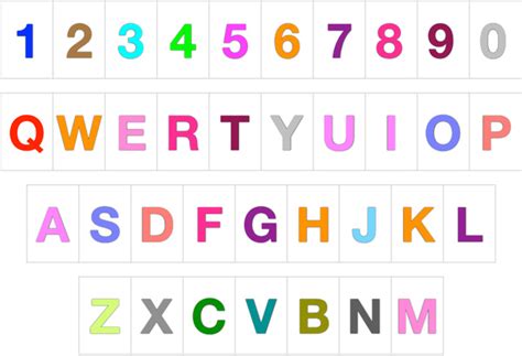 Alphabet Letters and Numbers in a Keyboard Layout Free Printables for
