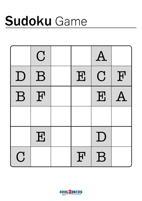 Alphabet Sudoku Puzzles
