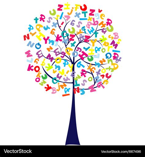 Alphabet tree Royalty Free Vector Image VectorStock