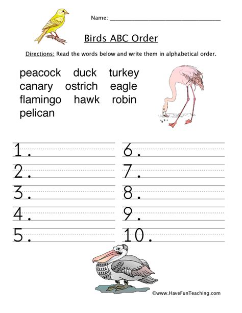 Alphabetical Order Worksheets Have Fun Teaching