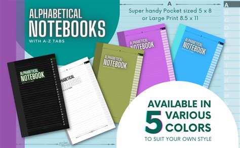 Read Alphabetical Notebook A5 Medium Linedjournal Organizer With Az Tabs Printed  Smart Black Design By Not A Book