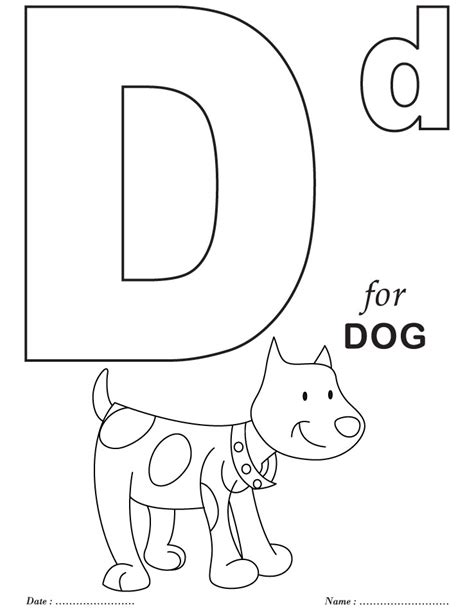 Alphabets D Coloring Page