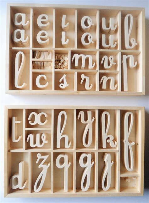 Alphabox Boxes Mobile Cursive Alphabet That Attaches 155 Etsy
