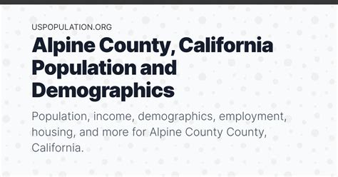 Alpine County, California Population 2024