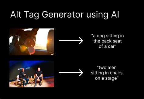Alt text generator. The Alt Text Generator app utilizes the advanced capabilities of Azure Cognitive Services to analyze the visual content of an image you provide intelligently. It is helpful in generating a relevant and informative caption that serves as the alt text for the img tag. 