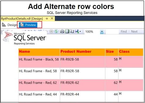 Alternate Row Colors in SSRS