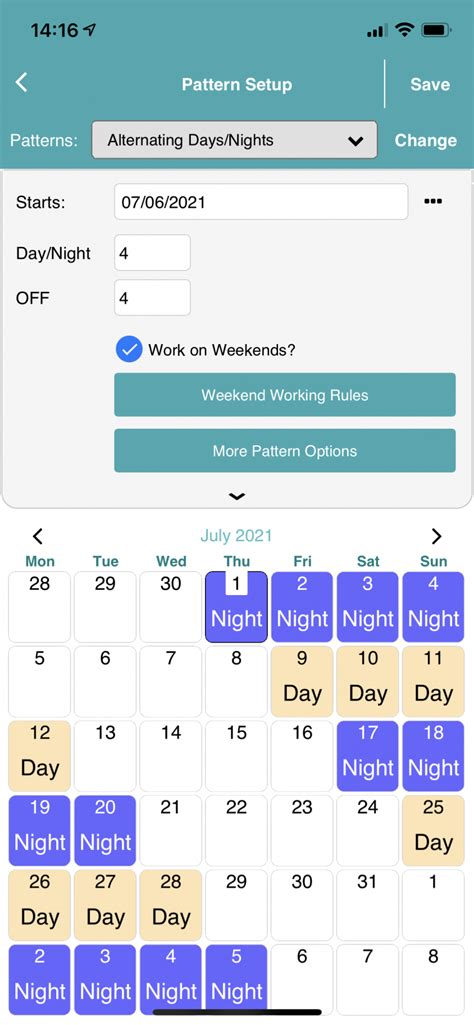 Alternating Days Nights Shift Pattern MyShiftPlanner