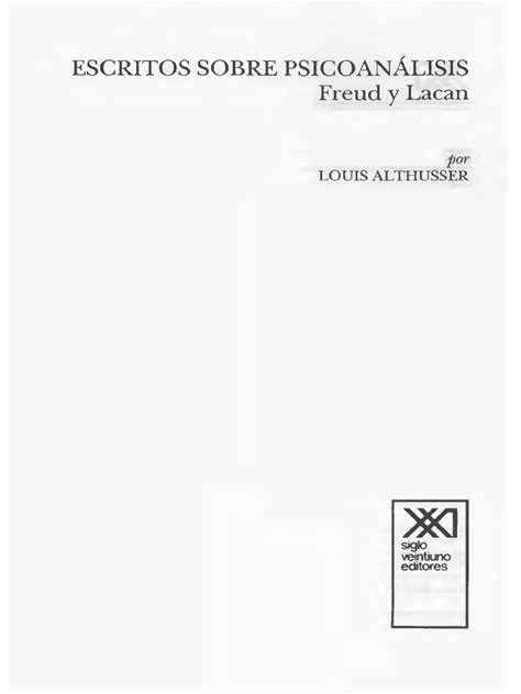 Althusser Louis Escritos Sobre Psicoanalisis Freud Y Lacan