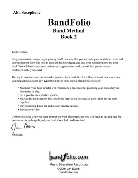 Alto Saxophone Band Folio pdf