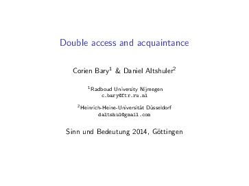 Altshuler Bary Double Access