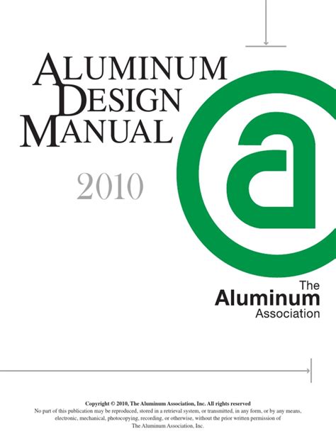 Aluminium Design Manual 2010 The Aluminium Association