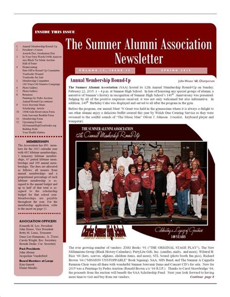 Alumni Newsletter Spring 2015