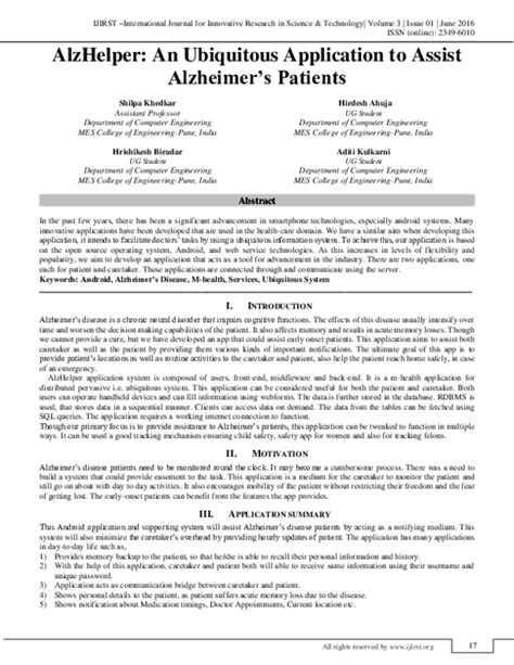 AlzHelper An Ubiquitous Application to Assist Alzeimer s Patients