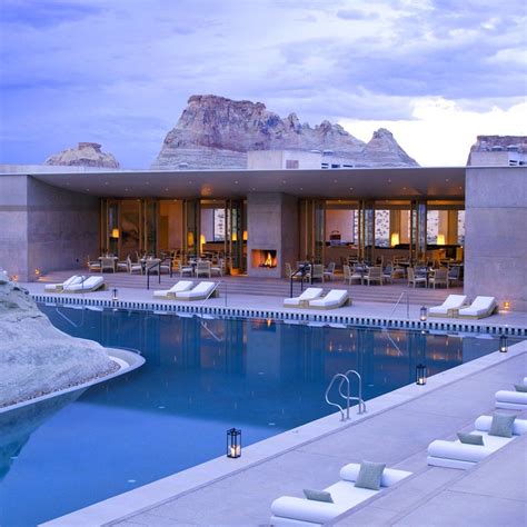 Amanghiri. Freebies. This stay includes Wi-Fi and Breakfast for free. The Amangiri Hotel is built among 600 acres in the Colorado Plateau, offering a retreat surrounded by nature that dates back as many as 10,000 years. This property offers stunning suites with a raw feel, including patios and balconies with fire pits and built-in loungers. 
