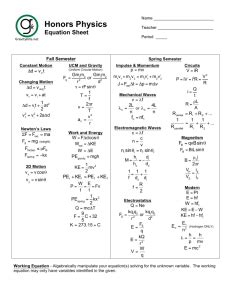 Amazing Staar Physics Reference Materials Optics Formulas Class 12