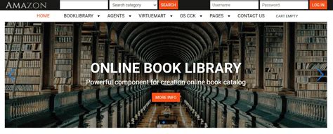 Amazon Digital Library Website Template Book Library Joomla Templates Joomla Templates