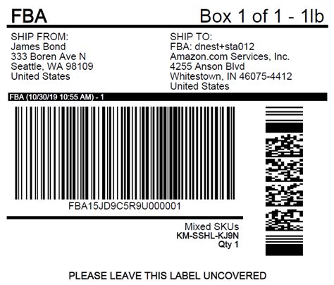 Amazon Shipping Label Template Trovoadasonhos