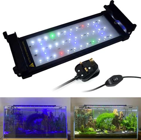Amazon aquarium lights. Twinstar A-Series Full-spectrum RGB+W LEDs for less light-demanding fish or invertebrates and low-medium light freshwater planted aquariums. Slim and modern appearance with an aluminum unibody frame is great for those who are interested in a light-weight, slim LED unit for their low-tech planted aquarium or fish-only aquarium 