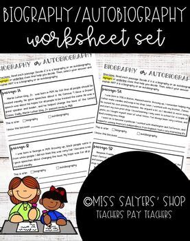 Amazon books biography autobiography worksheets