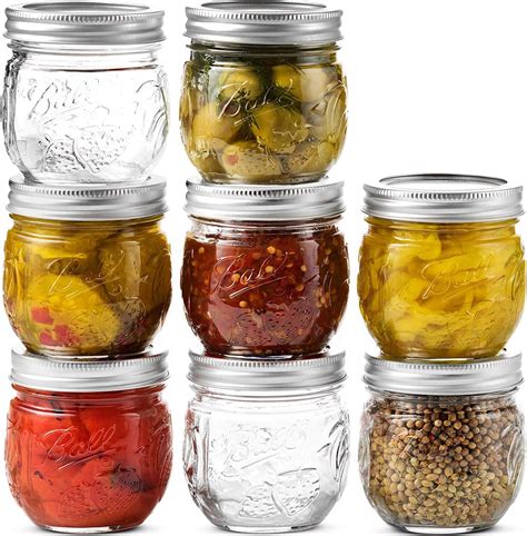 Mason Jars Wide Mouth 24oz, 6 pack Glass Pickle