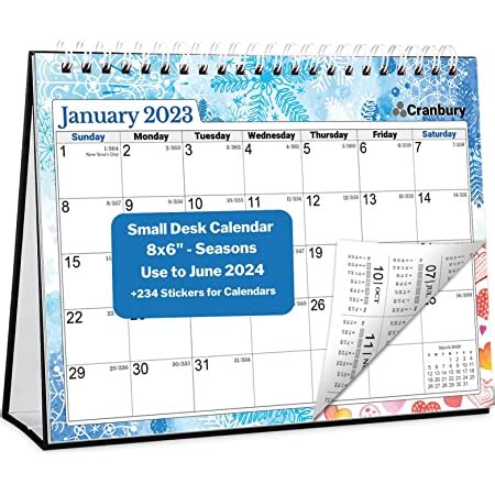Amazon com calendars. Desk Calendar 2024, Monthly Desktop Calendar, Standing Flip Calendar with Thick Paper(Jan. 2024 - Jun. 2025, 10" x 8.25"), Academic Year Standing Desk Calendar with Planner Stickers 4.7 out of 5 stars 1,040 