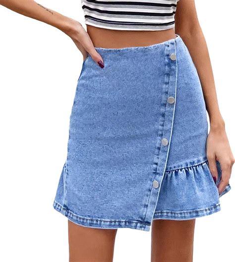 Amazon's Choice: Overall Pick This product is highly rated, well-priced, and available to ship immediately. +8. WDIRARA. Women's Low Waist Button Bodycon Mini Cargo Denim Skirt with Pocket. 4.3 out of 5 stars 582. 1K+ bought in past month. $33.99 $ 33. 99. FREE delivery Tue, Nov 7 on $35 of items shipped by Amazon. Verdusa.