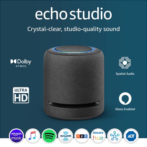 Amazon echo studio sale.  Amazon Echo Studio (newest model), compact design, im...