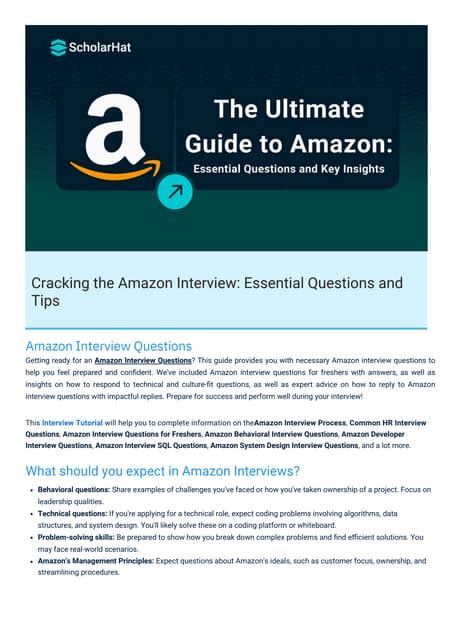 Amazon interview questions and answers pdf.  Practice with AI-powered tool...