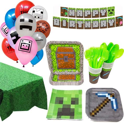 kuou 24 Pcs Minecraft Balloons with 1 Roll Ribbons(0.5