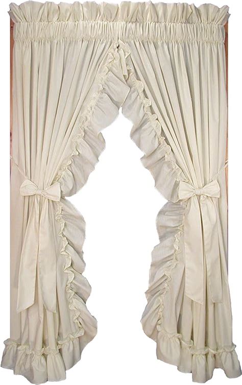 Made from a polyester/cotton blend that gives these curtains a sheer look and drape beautifully. Each panel is constructed with a 1.5-Inch rod pocket and 1-inch header. Sold in pairs (2 panels) width is measured overall 84-inches (both 42-Inch panels together) length is measured overall 45-inches from header top to bottom of panel and includes ...