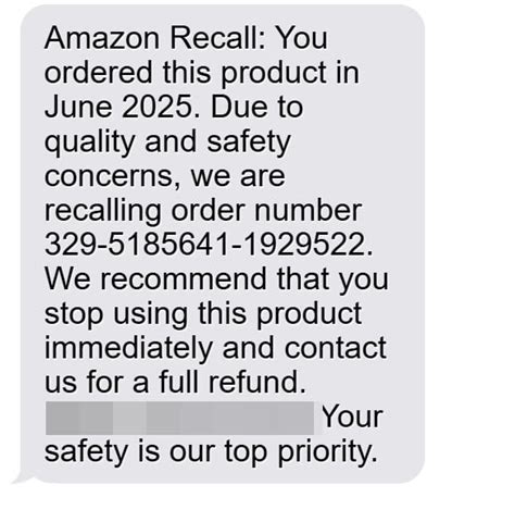 Amazon recall text message.  At first glance, the message looks real.  Aug 8, 2025 · The s...