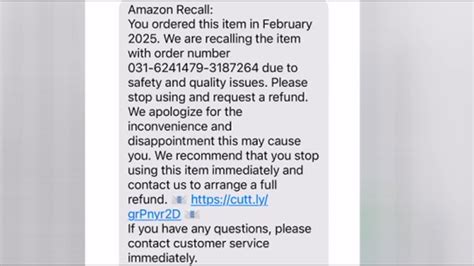 Amazon safety recall text message.  FOX43 Finds Out explains what to do instead.  Cops are The ...