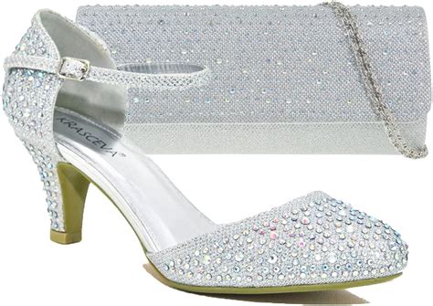 Amazon.com: 2 inch heels silver. Skip to main cont