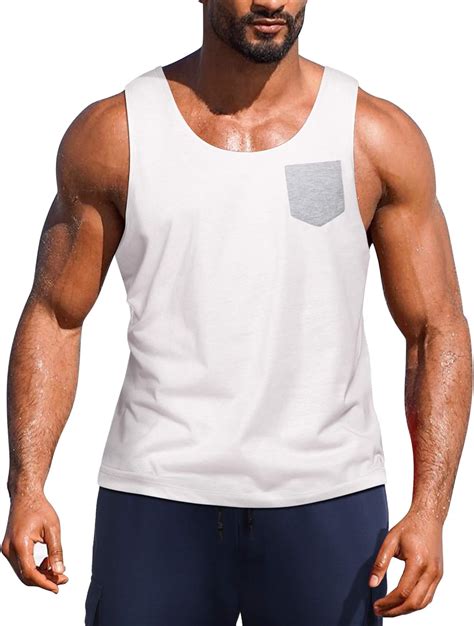 Linen Shirt Men's Tank Shirt Casual Shirt Button-Down Sports Vest with Chest Pocket Tank Top Plain Black White Linen Shirt Cowboy Look Style Sleeveless Shirt Jacket ….