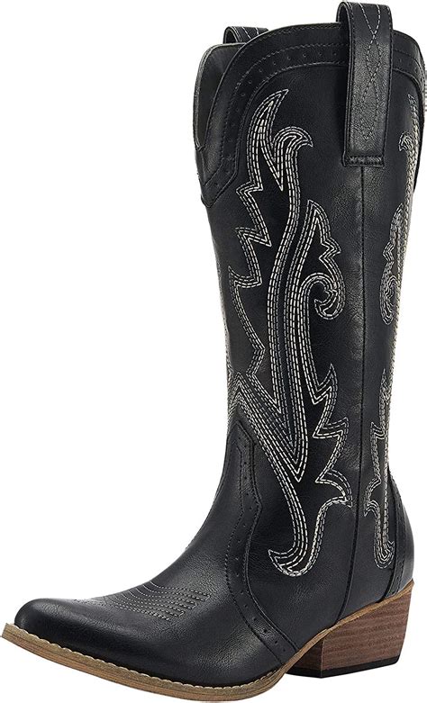 Women's Western Cowboy boots Mid Calf Cowgirl boot Pull-on. 577. $5099. List: $69.99. Join Prime to buy this item at $29.99. FREE delivery Fri, Jan 26. . Amazon women's western boots