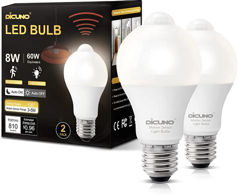 Amazon.ca:Customer reviews: DiCUNO Motion Sensor Light Bulbs, …