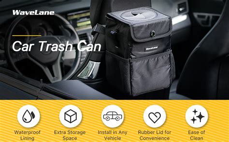 Amazon.com: Car Trash Can with Lid, WAVELANE Automotive …