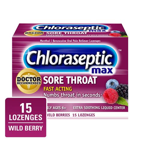 Amazon.com: Chloraseptic Max Strength Sore Throat Lozenges, Wild