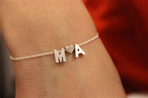 Amazon.com: Couple Initial Bracelet