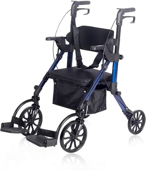 Amazon.com: Elenker 2 in 1 Rollator Walker & Transport Chair, Folding ...