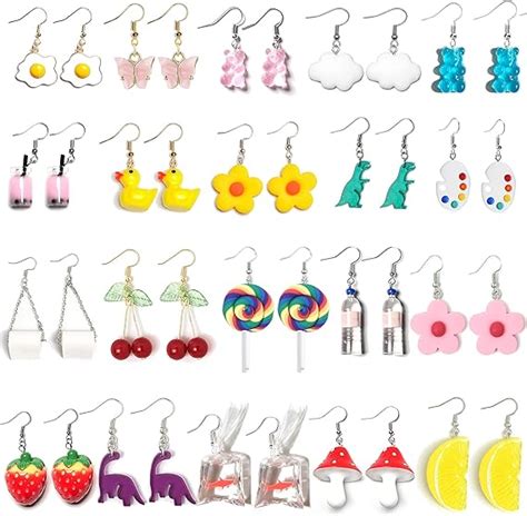 Amazon.com: Nylry 5Paris Cute Weird Earring Set Smiley Face …