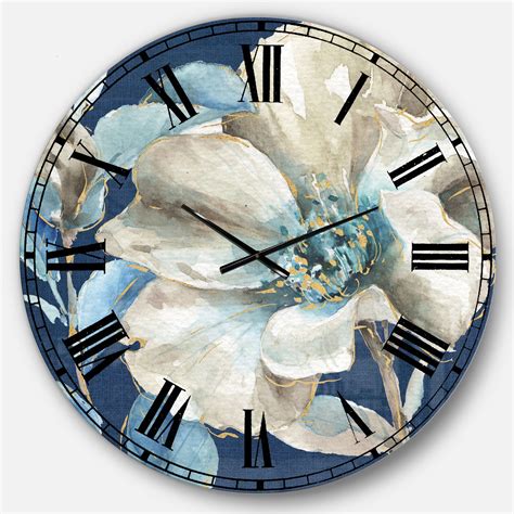 Amazon.com: Wall Clock Flower Petal Watercolor Art Plant Wall …