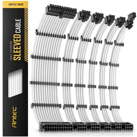 Amazon.com: White Sleeved Cables PSU Extension Cable Kit