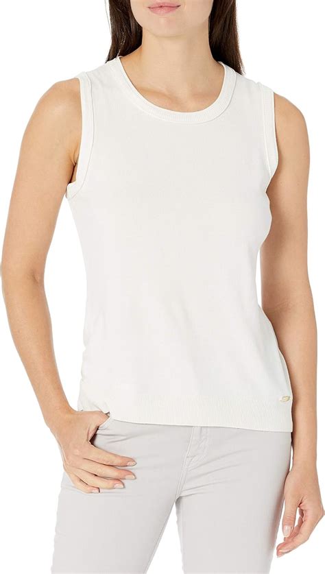 Amazon.com: White Sleeveless Shell