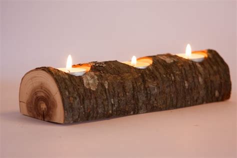 Amazon.com: Wood Log Candle Holder