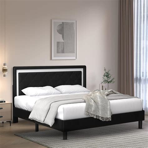 Amazon.com: Youmumeub Upholstered Queen Bed Frame …