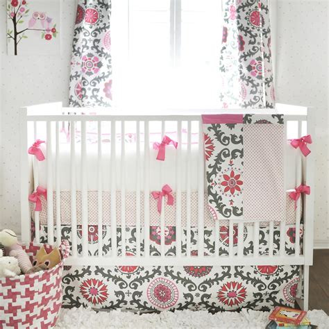 Amazon.com: pink and grey crib set