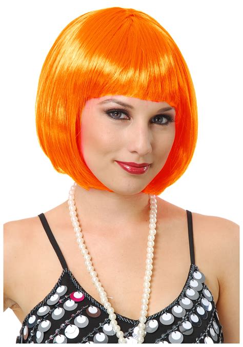 Amazon.com : Orange Short Bob Wigs for Women Ginger Wigs with Bangs …