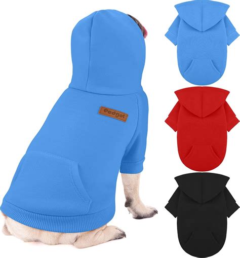 Amazon.com : Pedgot 3 Pack Dog Hoodie Dog Sweaters with Hat …